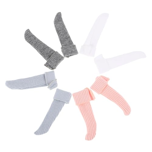 Yardwe 4 Paare Puppensocken Lätzchen Für Babypuppen Zubehör Für Puppenbabys Puppenzubehör Puppenkleidung Und Accessoires Mini-Kleidung Süße Socken Minipuppenschuhe Puppenhandschuhe Stoff von Yardwe