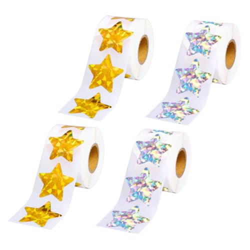 Yardwe 4 Rollen Ermutigen Sie Belohnungsaufkleber Kindergartenaufkleber Belohnen Aufkleber Lehrer Aufkleber Anregen Entfernbare Aufkleber Mit Pentagramm-Aufdruck Kleine Sternaufkleber PVC von Yardwe