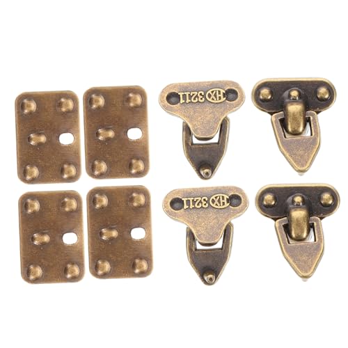 Yardwe 4 Sätze Gepäck Hardware Mini- Gepäck Koffer Puppenhaus Zubehör Für Die Puppenherstellung Reise Schmuck Aufbewahrungskoffer Spielzeugkoffer Metall Dark Brown von Yardwe