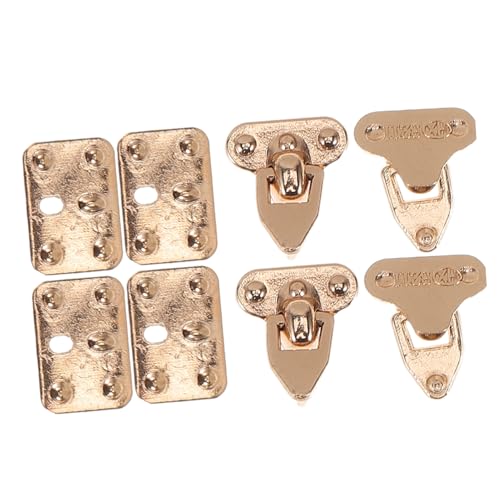 Yardwe 4 Sätze Gepäck Hardware Puppenhaus Koffer Gepäck Schmuck-Organizer Für Reisen Mini-gepäck-partygeschenk Mini-aktentaschenspielzeug Koffer Puppenhaus Golden Metall von Yardwe
