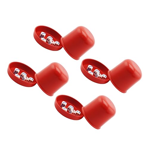 Yardwe 4 Sätze KTV lustiges Spiel Würfelstapelbecher Und Würfelbecher Spiele Würfelfach Anti-Verlust-Würfelbecher große Würfelbecher verdicken Bar Würfelbecher bruchfeste Tasse rot von Yardwe