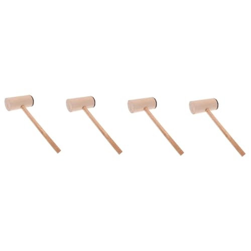 Yardwe 4 Sätze Massivholz Mini Archäologischer Holzhammer Kinderspielzeug Kleiner Hammer Flachkopf Holzhammer 5 Teilig Werkzeugspielzeug Bausatz Konstruktionsspielzeug 5 Stück * 4 von Yardwe
