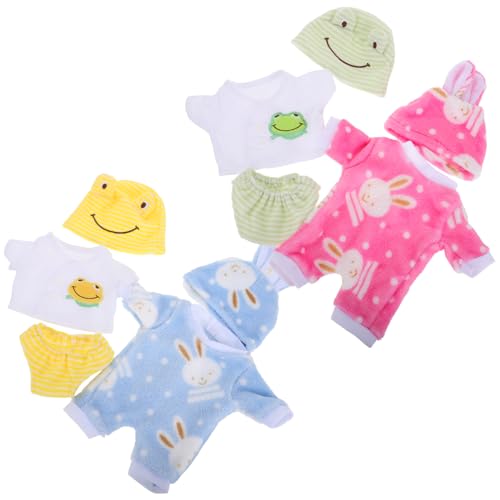 Yardwe 4 Sätze Puppen-Strampler Puppenkleidung Kleidung Für Wiedergeborene Babypuppen Zubehör Für Babypuppen Wiedergeborene Kleidung Bjd-Puppen Polyester von Yardwe