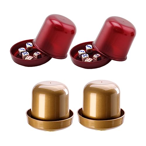 Yardwe 4 Sätze Würfelbecher aus Ktv Spielwürfel mit Bunten Würfeln Stabiles Design für Partys und Familienspiele für Bars und Restaurants von Yardwe