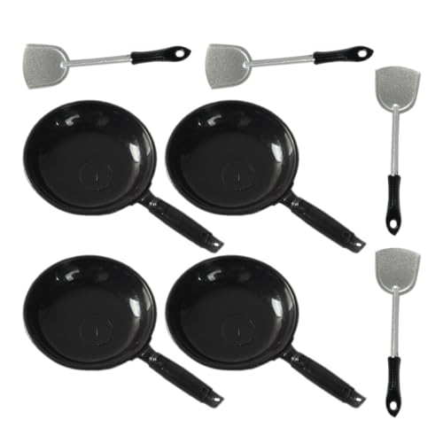 Yardwe 4 Sätze entzückendes Miniaturhandwerk spielzeugküche Toy Kitchen Mini-Küchenzubehör mini pfannenwender Mini-Pfannenset spielzeuge Minitöpfe Mini- -Miniaturtöpfe Plastik von Yardwe