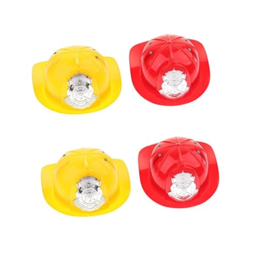 Yardwe 4 Stck Feuerwehrhelm Rot Gelb Leicht Umweltfreundlich Sicher Passend Rollenspiel Lernspielzeug Kreativität Spaß von Yardwe