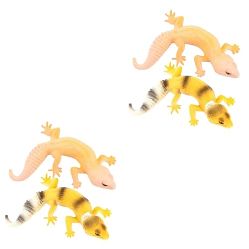 Yardwe 4 Stck Realistische Simulation Eidechsen Figurine Lebensecht Gestaltetes Reptilspielzeug Detailgetreues Gecko Modell für Garten Party und Pädagogisches Spiel Kindgerechtes von Yardwe