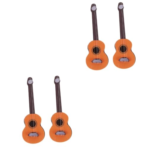 Yardwe 4 Stck. Miniatur Gitarren Dekorationen Puppenhaus Simulation Gitarre Modelle für Kreative Mini Musikzimmer Dekoration von Yardwe
