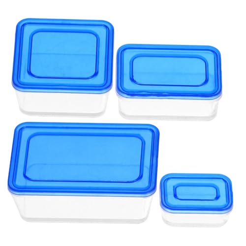 Yardwe 4 Stück Boxen Mini Mini-Sachen Miniatur Lunchboxen Puppenhausdekor Puppenhaus-Requisite Landschaftsschmuck Blue Abs von Yardwe