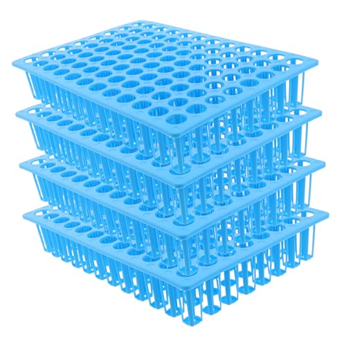 Yardwe 4 Stück Bunter Kunststoff Reagenzglasständer mit Fächern Kindersicherer Vial Organizer für Wissenschaftliche Experimente Laborproben und Bildungsaktivitäten von Yardwe