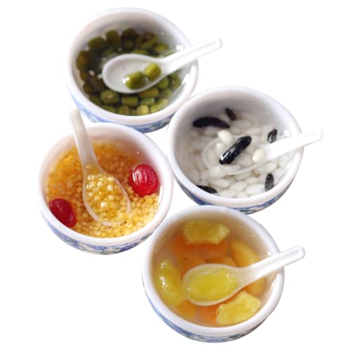 Yardwe 4 Stück Chinesische Dessertdekoration Kleines Hausnahrungsmodell Kleines Hauszubehör Dessert-Modell Miniatur-Rollenspiel Mini-dessertverzierung Dekorative Fake-Food-Requisite Harz von Yardwe