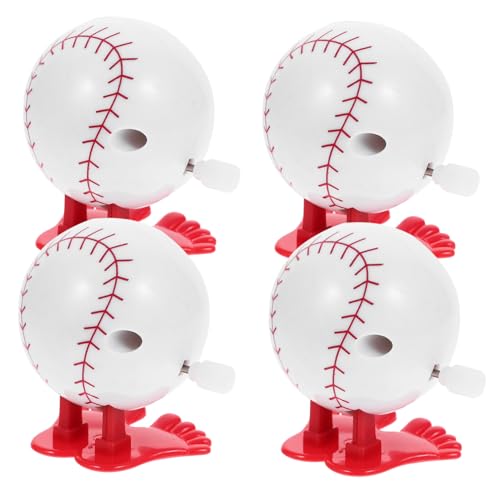 Yardwe 4 Stück Clockwork springen Baseball Ball aufziehen Aufziehball Uhrwerk-Sportball Sportbälle zum Aufziehen Plastik von Yardwe