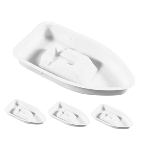 Yardwe 4 Stück Dampf Rumpf Materialpack Segelbootmodell Bootsmodell selber Bauen kleines Bootsspielzeug DIY-Schiffsmodell-Dekoration DIY-Versorgung Wohnkultur Plastik Weiß von Yardwe