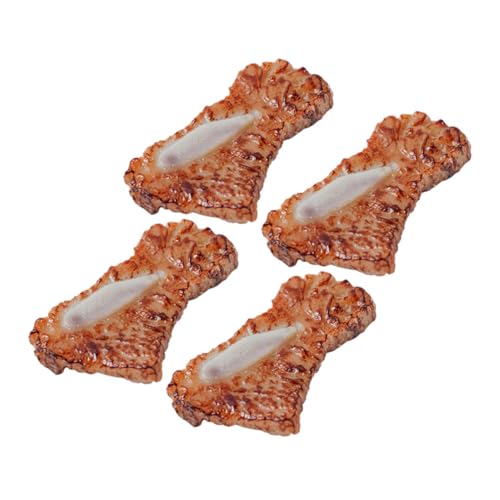 Yardwe 4 Stück Denim-Knochenmodell gefälschtes Fleisch Modelle lebensechtes Fleischdekor Probieren Sie Food Toyspiele Simulationsfutter gefälschte Fleischdekoration Prop Essen PVC Braun von Yardwe