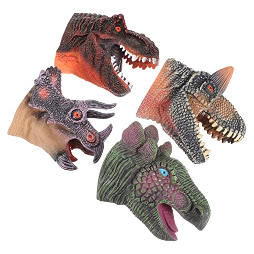 Yardwe 4 Stück Dinosaurier-handpuppe Handpuppen Für Handpuppe Als Rollenspiel Handpuppe Für Kinderpuppen Rollenspiel Handpuppe Kinderspielzeug Geschichte Sprechende Handpuppe Vinyl von Yardwe