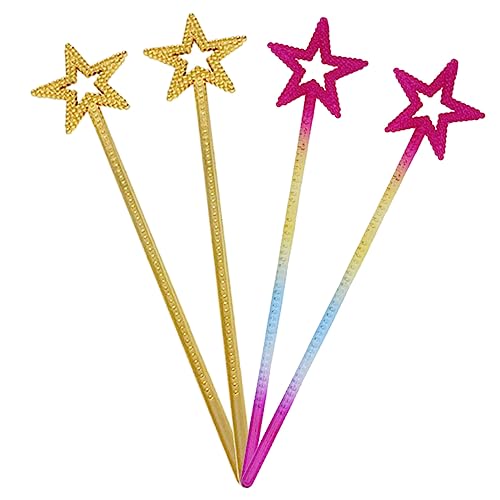 Yardwe 4 Stück Feenstab mit Stern Design Glitzernde Zauberstäbe für Partys Konzerte und Fotoshootings und Farben Sicheres von Yardwe