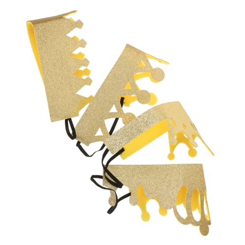 Yardwe 4 Stück Geburtstagskrone gefälschte Krone Königskostüm für Kinderkrone Prinzkrone Krone Mittelstücke Jungen Krone Königskrone Krone Polyester Golden von Yardwe