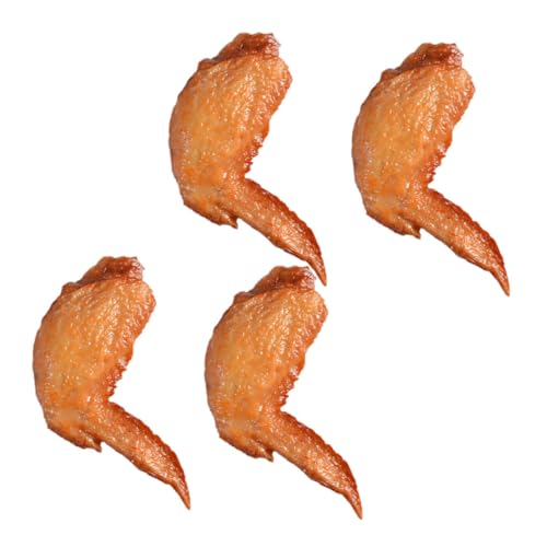Yardwe 4 Stück Geröstete Hühnerflügelornamente geröstete Hähnchenflügel aus Kunststoff Lebensmittelmodell Party-Essen-Requisiten Lebensmittel-Display-Modell Food Requence PVC von Yardwe
