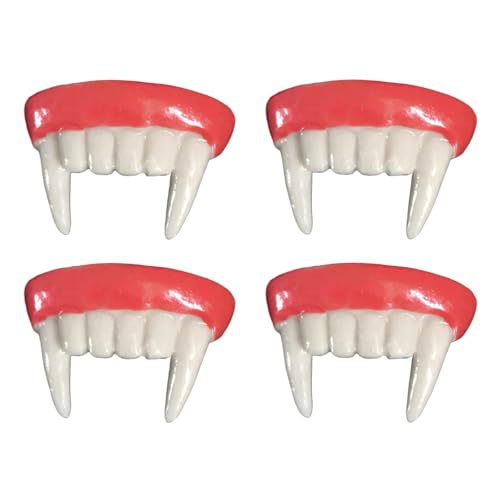 Yardwe 4 Stück Halloween-Kostümzähne: Vampirzähne für Erwachsene und Kinder – Cosplay-Zahnkappen – Spitze Fangzähne für „Süßes oder Saures“-Maskenballpartys Yardwe 4 Stück Halloween-Kostümzähne: Vampirzähne für Erwachsene und Kinder – Cosplay-Zahnkappen – Spitze Fangzähne für „Süßes oder Saures“-Maskenballpartys von Yardwe