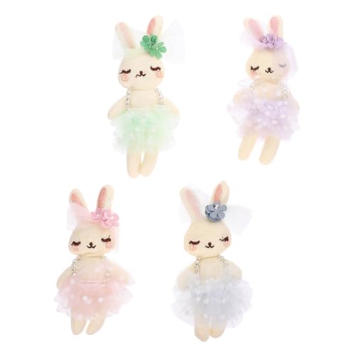 Yardwe 4 Stück Kaninchenpuppe Kuscheltiere Osterhasenpuppen Mini-plüschhasen Hase Gastgeschenke Plüschkaninchen Kleiner Stoffhase Kaninchen Plüsch Kleine Hasenpuppe Hasenplüsch Garn von Yardwe