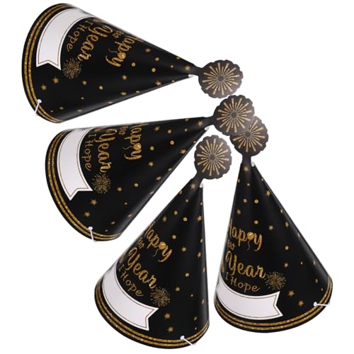 Yardwe 4 Stück Kegelhut Neujahr Leichte Papierhüte für Partys Kopfbedeckung für Silvesterfeiern Erinnerungs Accessoire und Mehr Yardwe 4 Stück Kegelhut Neujahr Leichte Papierhüte für Partys Kopfbedeckung für Silvesterfeiern Erinnerungs Accessoire und Mehr von Yardwe