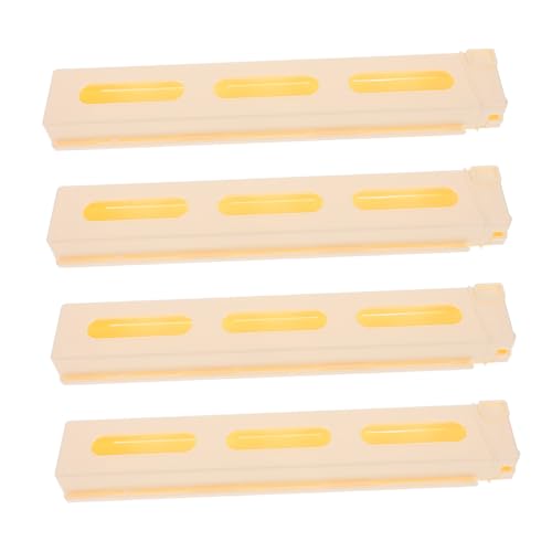 Yardwe 4 Stück Ladevorrichtung für Dominosteine Punkte Konstruktionsspielzeug Zug automatischer Dominoclip Dominosteine ​​ Domino-Block-Pull-Clip Domino-Slot-Clips Plastik Beige von Yardwe