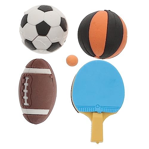 Yardwe 4 Stück Mini- -Basketballmodell tischtennisball Tischtennis Platte Home Decor wohnraumdeko Home Dekoration Puppenhausverzierungen Puppenhausdekor Mini-Hausball- Gummi von Yardwe