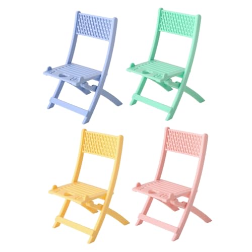 Yardwe 4 Stück Mini Klappstühle Miniatur Klappstühle Stoff Winzige Stühle Requisiten Puppen Kleine Häuser Handyständer Praktische Klappstühle Klappstühle Für Den Innenbereich von Yardwe