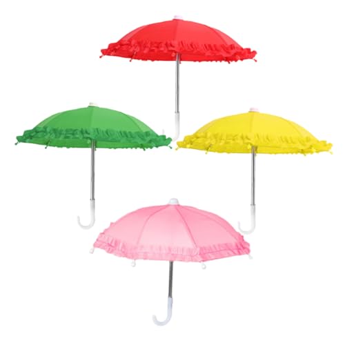 Yardwe 4 Stück Kleiner Regenschirm Spielzeug für Puppen Bunte Miniatur Regenschirme Dekoratives Zubehör für Mikrolandschaften und Fotos von Yardwe
