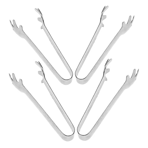 Yardwe 4 Stück Mini-lebensmittelzange Werkzeug Kuchen Ornament Spiel Mini-handzange Kind Schreibtisch Lebensmittelgeschäft Ding Puppe Kleine Brotzangenmodelle Rostfreier Stahl Silver von Yardwe