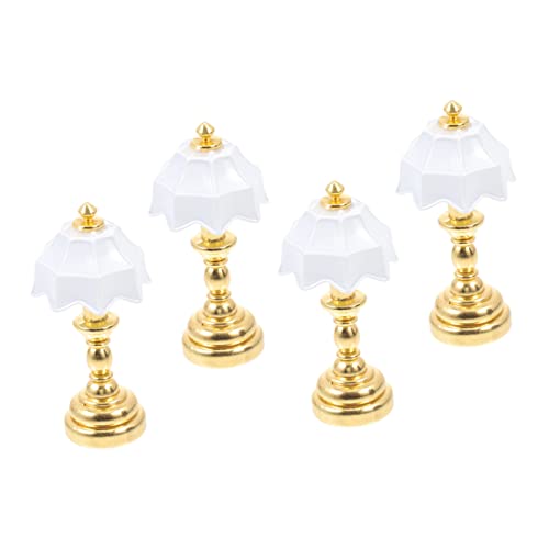 Yardwe 4 Stück Mini -nachtlampe Kleine Schreibtischlampen Miniaturlichter Für Puppenhaus Puppenhaus-miniaturen Lampenschreibtisch Mini-hausschmuck Mini-lampenverzierung Eisen von Yardwe