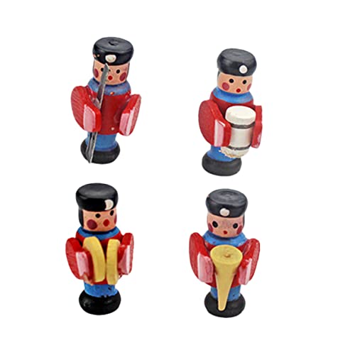 Yardwe 4 Stück Miniatur Drum Set Holzfigur Teiliges Puppenhaus Zubehör für Kreative DIY Projekte und Miniatur Dekoration für Puppenhausgestaltung und Szenenlayout von Yardwe