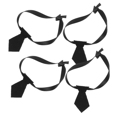 Yardwe 4 Stück Miniatur Krawatten für Puppen Teiliges Weiches und Austauschbares Zubehör für Kreative Spielideen Geeignet für Puppenhäuser und DIY Projekte Schwarz von Yardwe