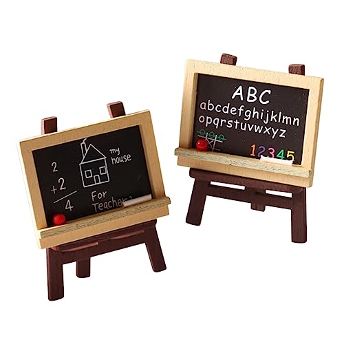 Yardwe 4 Stück Miniatur Staffelei Holz Staffeleien mit Miniatur Tafel und für Puppenhaus Dekoration und DIY Landschaftsprojekte von Yardwe