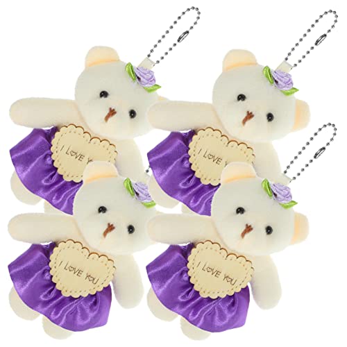 Yardwe 4 Stück Paarbärte Puppe tragen Bären Plüsch Ornamente ausgestopfter Bär Hochzeitsbär Mini-Kuschelbär süßes Tier Blumenstrauß-Charme süßes Kleiner Bär PP Baumwolle Violett Yardwe 4 Stück Paarbärte Puppe tragen Bären Plüsch Ornamente ausgestopfter Bär Hochzeitsbär Mini-Kuschelbär süßes Tier Blumenstrauß-Charme süßes Kleiner Bär PP Baumwolle Violett von Yardwe