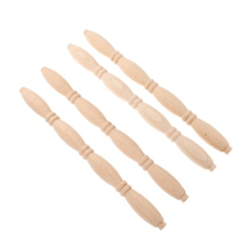 Yardwe 4 Stück Puppenhaus römischer Pfahl Puppenhausbauzubehör Puppenhausmöbel Erwachsene spielzeughaus Holzmodelle Holzspindeln für Bastelarbeiten Balusterspindeln aus Holz hölzern Beige von Yardwe