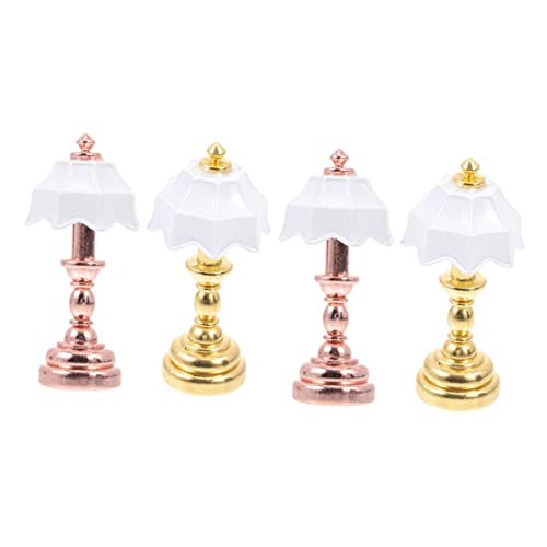 Yardwe 4 Stück Puppenstuben-tischlampe Klein Lampen Mini Winzig Batterieleuchten Für Puppenhäuser Nachttisch Szene Bett Kinderspielset Für Jungen Eisen von Yardwe