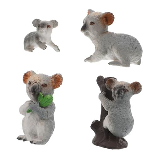 Yardwe 4 Stück Simulation Tiermodell Koala Figur Terrarium Tierhandwerk Koala Party Supplies Koala Gartenhandwerk Mikrolandschaft Mooslandschaft Koala Ornamente von Yardwe