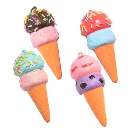 Yardwe 4 Stück Simulierte Eisspielzeug Gefälschte Eiswaffel-Requisite Simulations-Eiscreme-Requisiten Simulationseis gefälschte Eiscreme-Requisite Pu von Yardwe