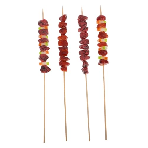Yardwe 4 Stück Simulierte Grillspieße Gefälschtes Essen Requisiten Zur Lebensmitteldekoration Gefälschte Lebensmittel Realistisch Holz von Yardwe