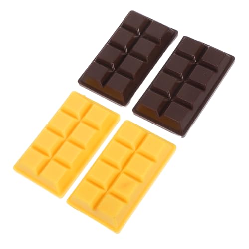 Yardwe 4 Stück Simulierte Schokoladenornamente Model Food Chocolate Schokoladendekorationen pädagogisches Schokoladenmodell Prop Essen Mini -Harz -Schokolade Süßigkeiten Requisiten von Yardwe