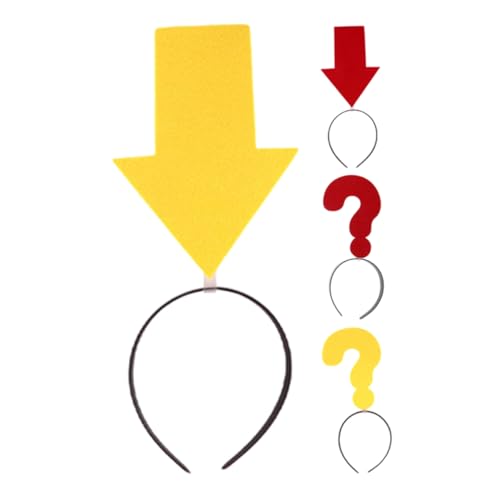 Yardwe 4 Stück Stirnband Fragezeichen-Kopfbedeckung Fragezeichen Haarband Party-Neuheit-Symbol-Stirnband Neuheit Party-Kopfbedeckung neuartige Stirnbänder Plastik von Yardwe
