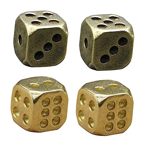 Yardwe 4 Stück Teiliges Dekorative Messingwürfel Retro Dice Spielrequisiten für Bar und Nachtclub Einzigartiges Design als oder Spielzubehör von Yardwe