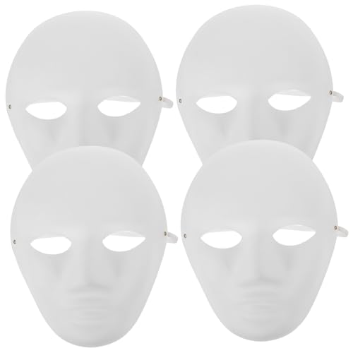 Yardwe 4 Stück Teiliges Diy Handbemalte Masken aus Umweltfreundlichem Papier Leere Maske für Halloween Kostümpartys Bastelprojekte und Kreative Aktivitäten von Yardwe