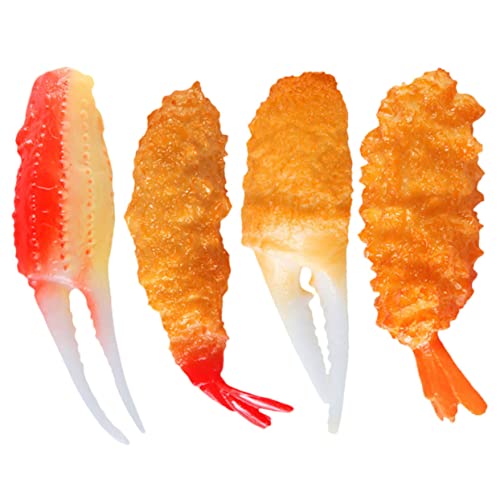 Yardwe 4 Stück Tempura Modell Spielzeug für Kinder Lebensechte Künstliche Lebensmittel Dekoration für Küche Spielküche und Fotografie von Yardwe
