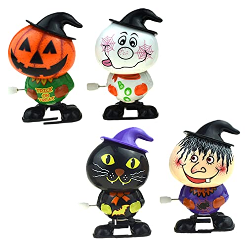 Yardwe 4 Stück Teiliges Halloween Aufziehspielzeug Lustige Gehende und Springende Uhrwerkspielzeuge mit Halloween Motiven für Partys und Dekoration von Yardwe