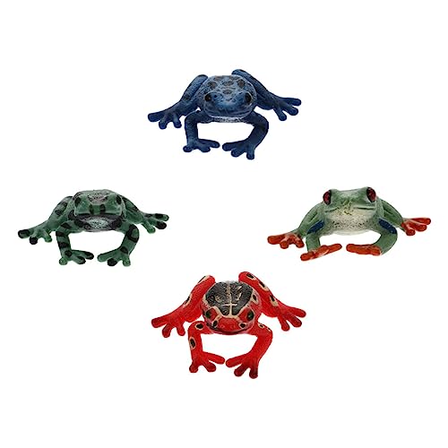 Yardwe 4 Stück Simulationsfroschmodell für Kinder Lernspielzeug mit Kognitiven Requisiten Realistische Tierfiguren für Innendekoration und Garten von Yardwe