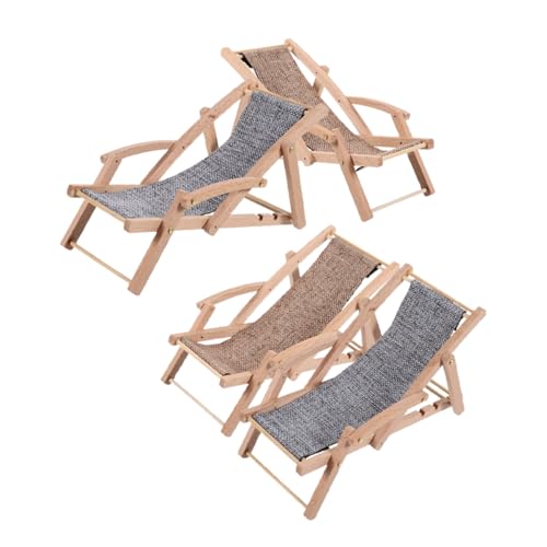 Yardwe 4 Stück Teiliges Mini Holz Strandstuhl Realistische Klappbare Miniatur Liegestühle Puppenhaus Zubehör Kompakte Strandlounge Figuren für DIY Garten Vitrinen und Dekoration Yardwe 4 Stück Teiliges Mini Holz Strandstuhl Realistische Klappbare Miniatur Liegestühle Puppenhaus Zubehör Kompakte Strandlounge Figuren für DIY Garten Vitrinen und Dekoration von Yardwe
