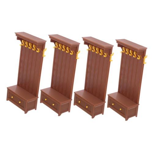 Yardwe 4 Stück Teiliges Miniatur Puppenhaus Schrank Realistisches Vintage Design Leichtes Kindersicheres Material für Kreative Rollenspiele und Mini Haus Dekoration von Yardwe