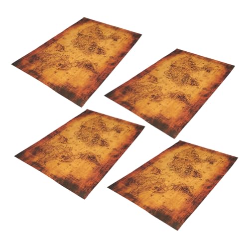 Yardwe 4 Stück Teiliges Vintage Piraten Schatzkarten für Detaillierte Spielkarten für Schatzsuche Brettspiel Zubehör und Partyspaß für Familien Schule und Abenteuer von Yardwe